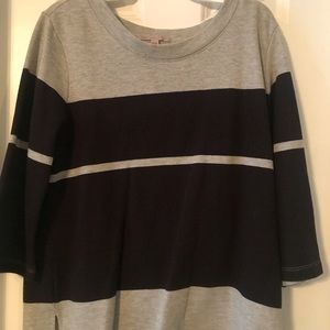 Striped quarter length sweater type shirt